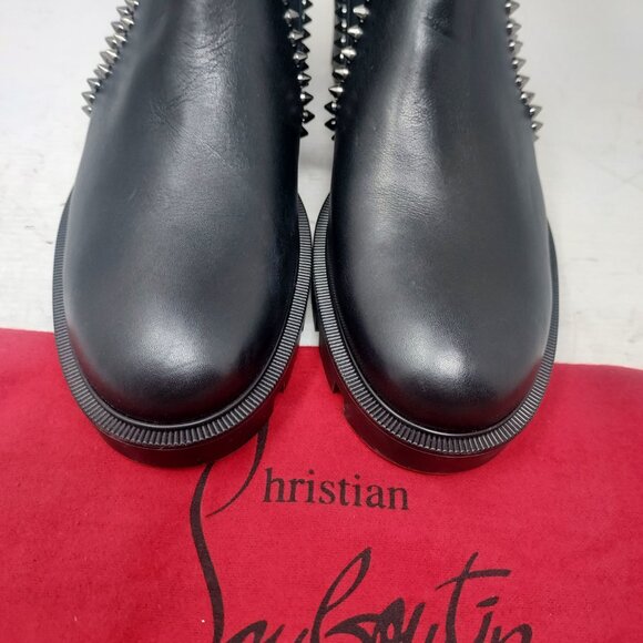 Christian Louboutin WOMENS Black Out Lina Spike Lug Boot - Picture 7 of 9